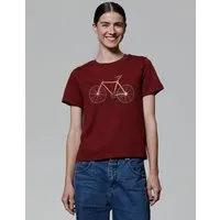 watapparel watapparel T-Shirt Frauen Yellow Bike, Burgundy, – Produktbild 1 von 1