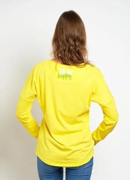 SPARKLES OF LIGHT SPARKLES OF LIGHT Yoga Shirt | HAPPINESS, Gelb, – Produktbild 3 von 3