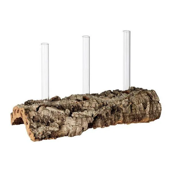Kork-Deko Kork-Deko Korkrinde als Blumen-Vase mit 3 Reagenzgläsern – Produktbild 2 von 5