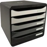 Exacompta Exacompta Schubladenbox "Shades of grey", DIN A4+, 5 Schubladen offen, grau – Produktbild 3 von 3