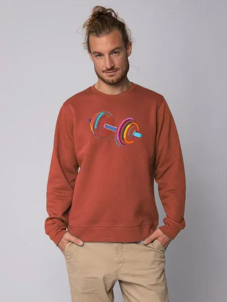 watapparel watapparel Sweatshirt Unisex 80s Hantel, Heritage brown, – Produktbild 2 von 3