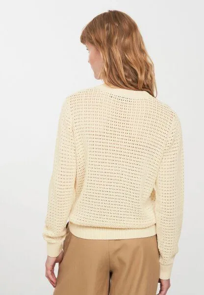recolution Damen Lochstrickpullover aus Baumwolle (Bio) | ADENIA recolution, Summer sand (natur), – Produktbild 3 von 3