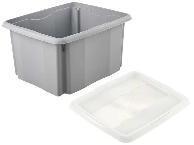 Keeeper Keeeper Aufbewahrungsbox "Emil Eco Line" mit Deckel "Emilia", 41x34,5x22 cm, 24 l, Grau, – Produktbild 1 von 1