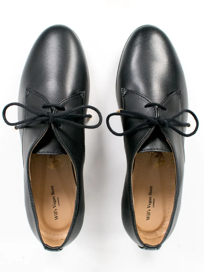 Will's Vegan Store Will's Vegan Store Damen vegan Schuhe Smart Derbys Schwarz, Schwarz, – Produktbild 2 von 2