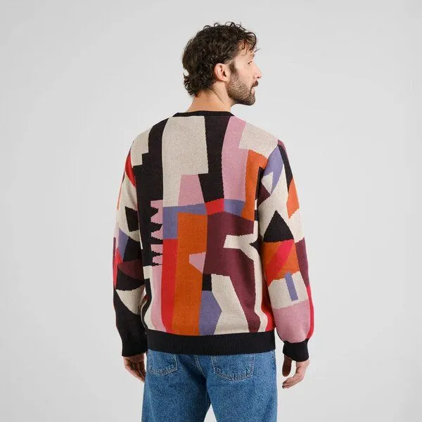 Dedicated DEDICATED Herren Strickpullover Sweater MORA Abstract Chaos, Multicolor, – Produktbild 2 von 3