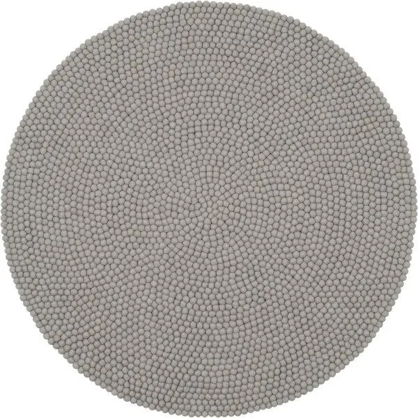 myfelt myfelt Filzkugelteppich rund, 100% Schurwolle, Grau (luis), – Produktbild 1 von 4