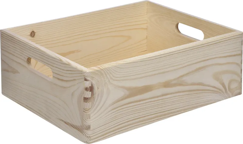 Trend Line Stapelbox Stapelbox Holz Größe M 30 x 40 x 13,5 cm, Beige, – Produktbild 4 von 4