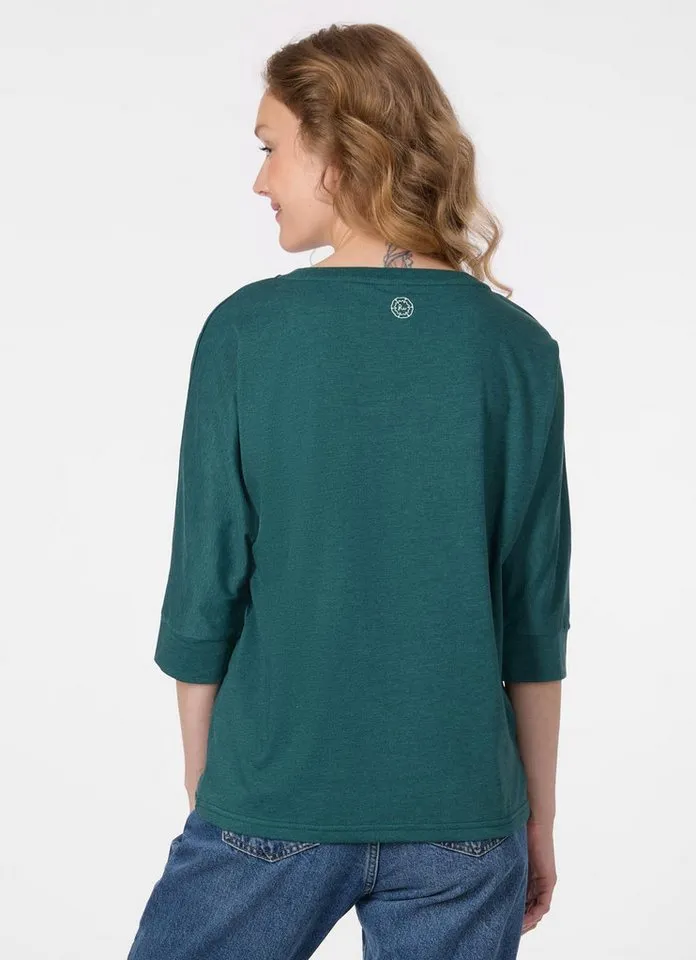 ragwear ragwear 3/4-Arm-Shirt SHIMONA Baumwollmix mit 3/4-Ärmeln und softem Finish, Grün, – Produktbild 2 von 2
