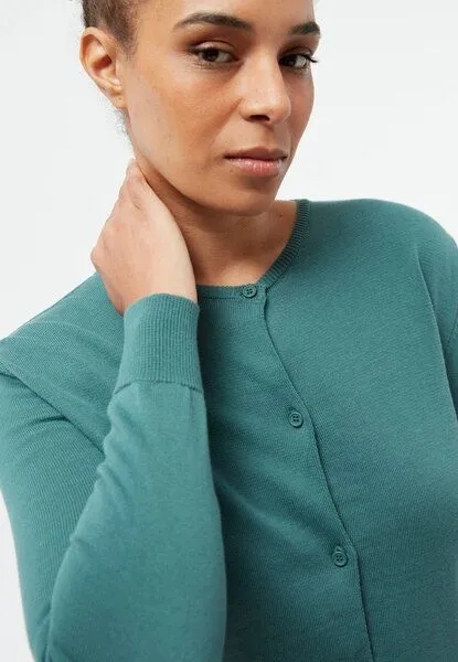 Givn Berlin Givn Berlin Strickjacke GBPOPPY aus Bio-Baumwolle, Graphite green, – Produktbild 3 von 4
