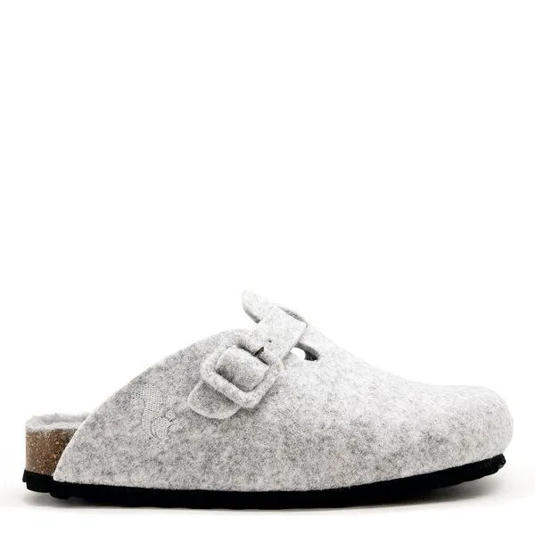 thies Veganer PET Buckle Clog "thies ®" aus recycelten Flaschen, fair produziert, Light grey (hellgrau), – Produktbild 1 von 4
