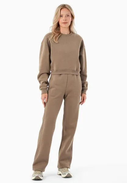 ORGANICATION ORGANICATION POLLY | Essentials Sweathose aus Bio-Baumwolle & Recyceltem Polyester, Gravel, – Produktbild 1 von 2