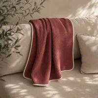 Slāf Slāf Waffelpikee kbA Baumwolle Tagesdecke - Plaid 135x200 Marsala GOTS – Produktbild 1 von 1