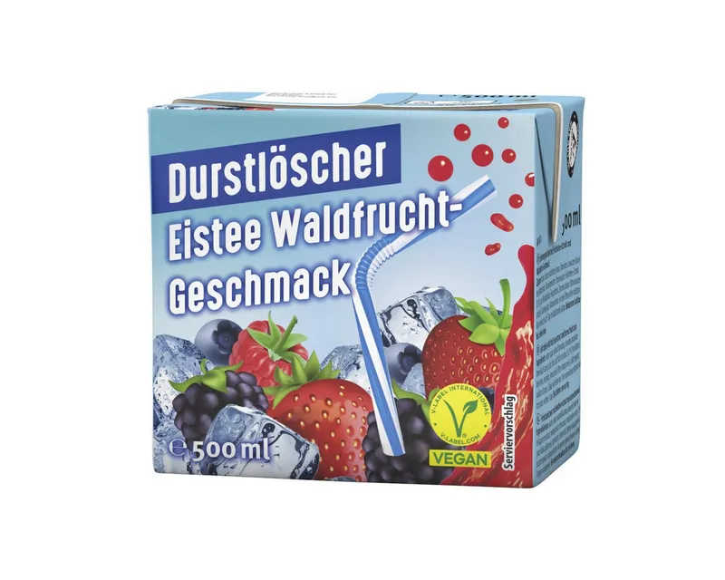 DURSTLOESCHER Tee, Durstlöscher Eistee Waldfrucht Geschmack Erfrischungsgetränk 500ml – Produktbild 1 von 2