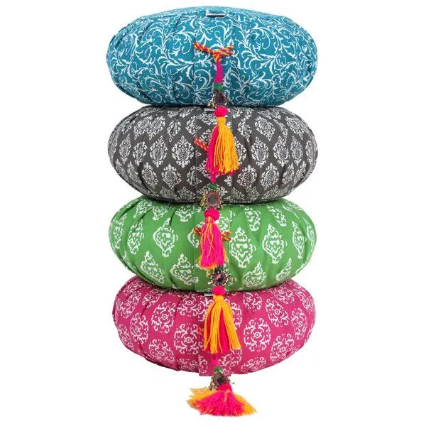 Lotus Design® Meditationskissen RAJA-ZAFU Lotus Design® - Bio-Buchweizenschalen, Türkis, – Produktbild 2 von 4