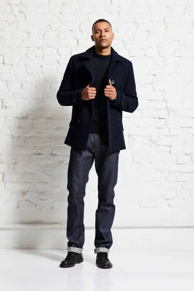 Wunderwerk Wunderwerk Herren Cabanjacke aus 100% Schurwolle mit TENCEL "Caban jacket heavy wool", Blau (old navy 695), – Produktbild 2 von 3