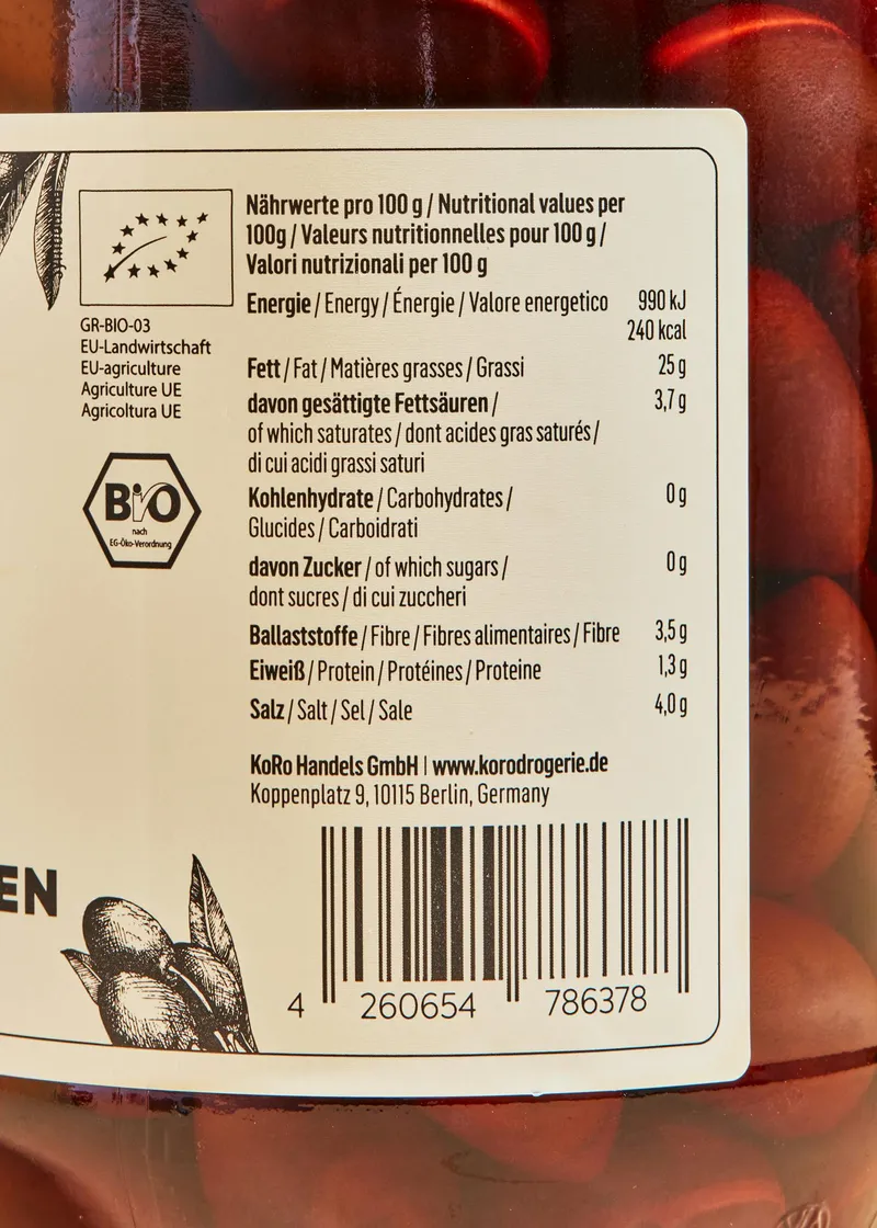 KoRo Schwarze Bio Kalamata Oliven | 6 x 400 g – Produktbild 4 von 5