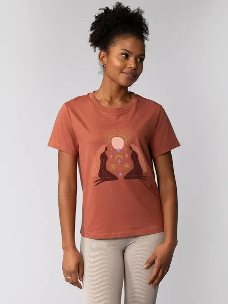 watapparel watapparel T-Shirt Frauen Love and flex, Heritage brown, – Produktbild 1 von 3