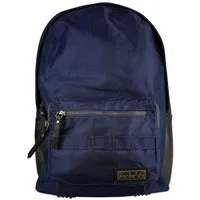 manbefair manbefair Klassischer City Rucksack Bergen aus recyceltem Nylon Gewebe und Rinds-Leder, Blau, – Produktbild 1 von 1