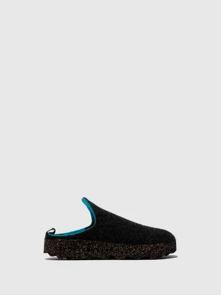 ASPORTUGUESAS ASPORTUGUESAS Filz Pantolette Come, Anthracite, – Produktbild 1 von 4