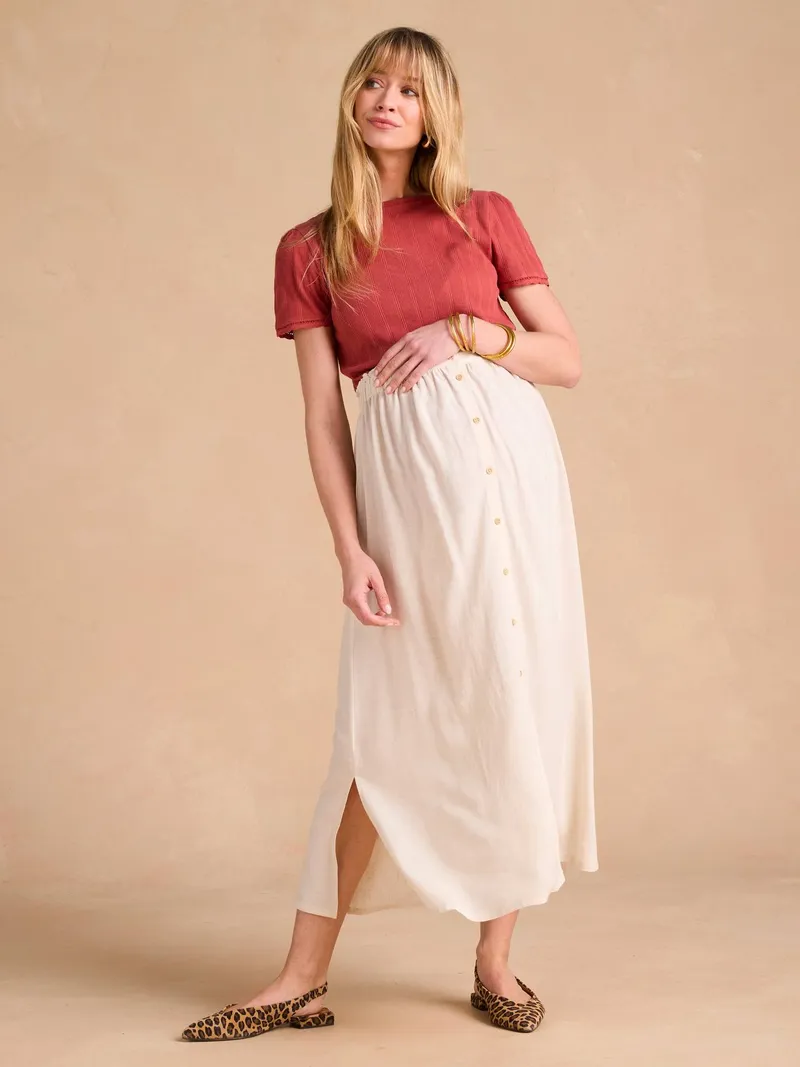 Envie De Fraise Umstandsshirt mit Rückenausschnitt ENVIE DE FRAISE, Terrakotta, – Produktbild 3 von 4