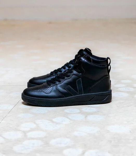 Veja Veja High-Top Sneaker Herren - V-15 Leather, Full-black, – Produktbild 2 von 4
