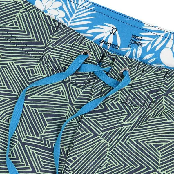 Panareha Panareha Badeshorts PLAKA RPET, Marine & hellgrün, – Produktbild 2 von 3