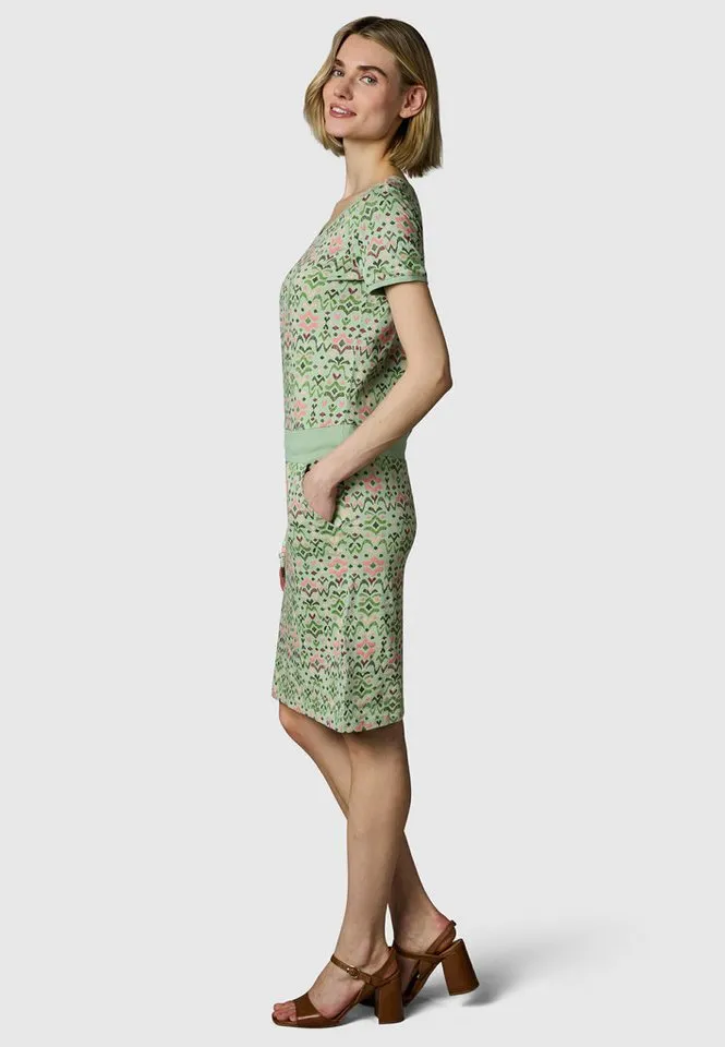 ragwear ragwear Minikleid Baomi Print YOUMODO Gemustertes kurzes Sommerkleid mit Taillenkordel, Grün, – Produktbild 2 von 5