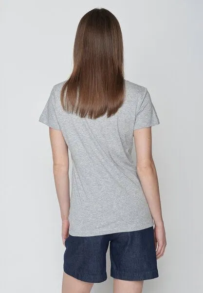 GreenBomb GREENBOMB Nature High Sea Loves - Sportliches T-Shirt aus Bio-Baumwolle / hochwertiger Print / GOTS / Fair & Vegan, Grau (heidegrau), – Produktbild 3 von 4