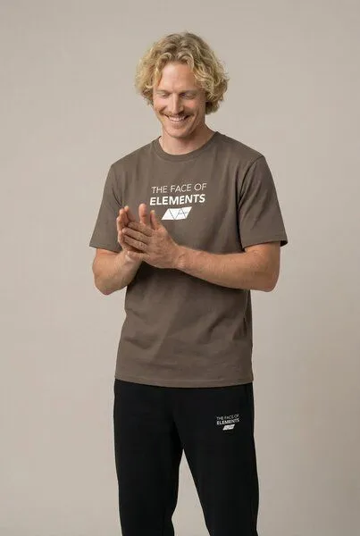 THE FACE OF ELEMENTS The Face of Elements Bold - Regular Fit T-Shirt aus 100% Bio-Baumwolle, Mocha (braun), – Produktbild 4 von 4