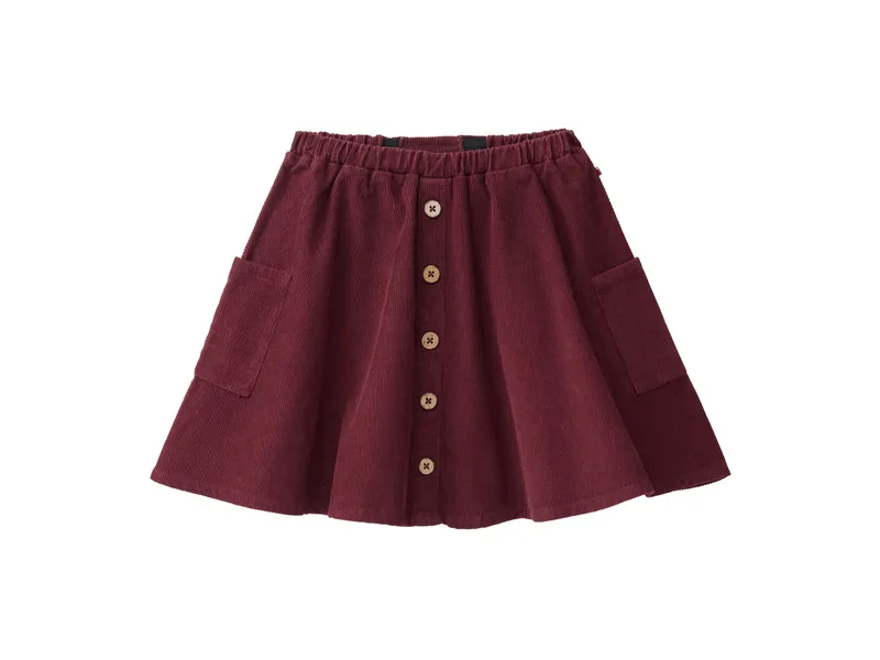 People Wear Organic People Wear Organic Kord-Rock bordeaux 122/128, Rot, – Produktbild 1 von 2
