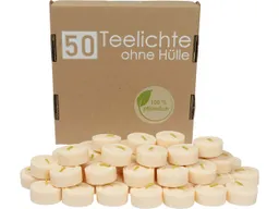 50er Pack Teelichter aus Rapswachs, ohne Hülle – Produktbild 1 von 1