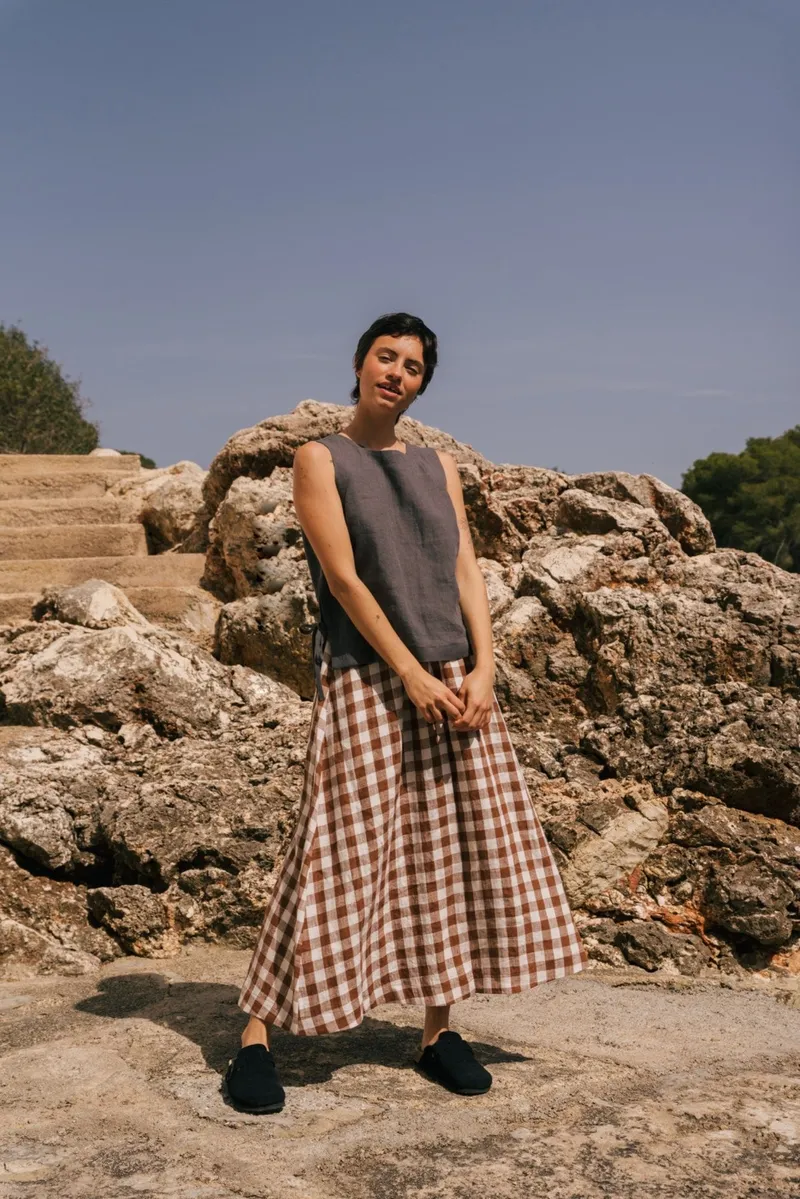 AmourLinen AmourLinen Damen vegan Top Rosie Anthrazit, Dunkelgrau, – Produktbild 1 von 2