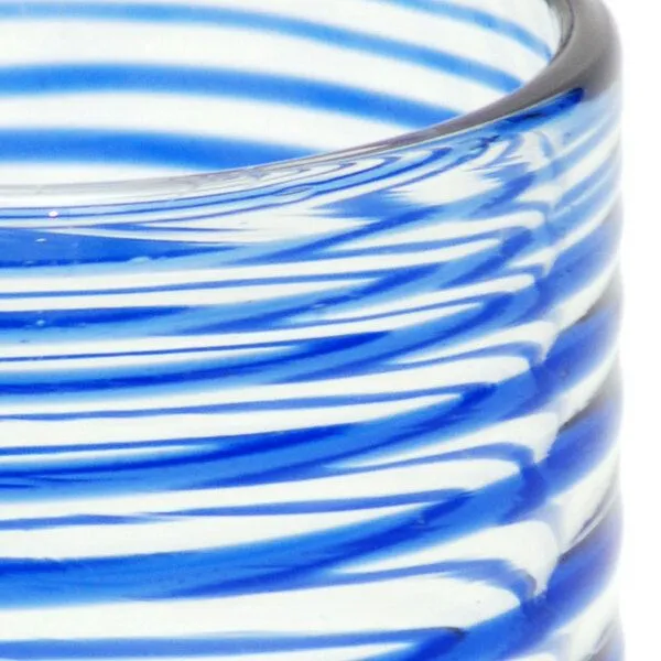 GLOBO Fair Trade GLOBO Fair Trade Glas REFRESCO aus Recyclingglas, mundgeblasen, Blaue spirale, – Produktbild 2 von 2
