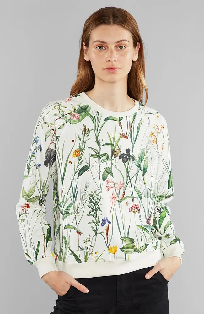Dedicated DEDICATED Damen vegan Ystad Sweatshirt Blumen Weiß, Weiß, – Produktbild 1 von 2