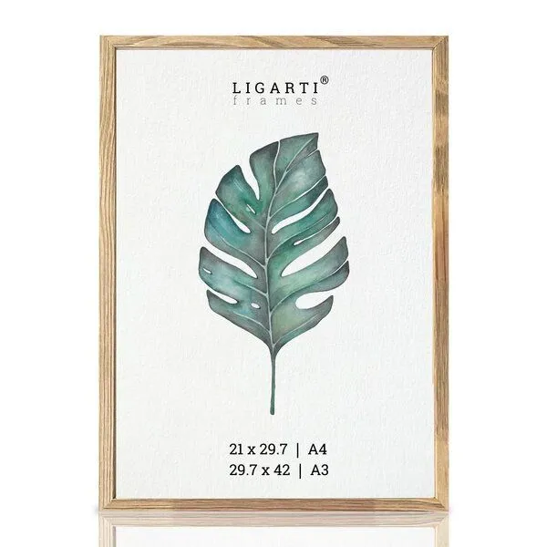 LIGARTI Bilderrahmen »Eiche« von LIGARTI | DIN A4 und A3 | Made in EU | Echtholz Rahmen | Holzbilderrahmen, Holzrahmen, Picture Frame – Produktbild 1 von 4
