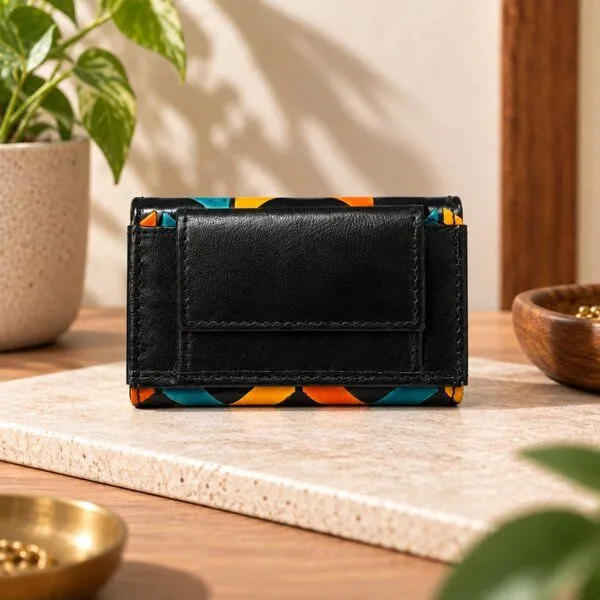 Janselo Nomad Lines Design Shanti-Leder-Geldbörse – Produktbild 2 von 4
