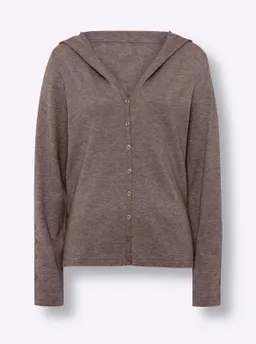 heine Kapuzenstrickjacke dunkeltaupe-meliert – Produktbild 1 von 1