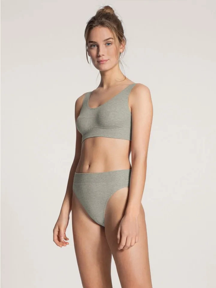 CALIDA CALIDA Bustier Elastic Damen (1-tlg) weicher Softbund, breite Träger und natürlicher Halt, Grau, – Produktbild 5 von 5