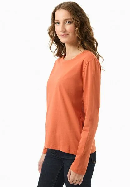 ORGANICATION ORGANICATION Langarmshirt aus Bio-Baumwolle, Dark orange, – Produktbild 3 von 4