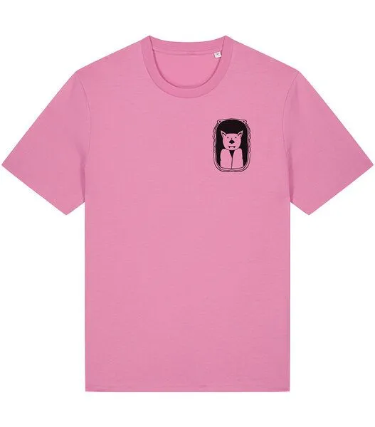 päfjes päfjes Der Graf / Vampir Fledermaus im Bilderrahmen - Unisex Männer T-Shirt Bio & Fair, Bubble pink (rosa), – Produktbild 3 von 4