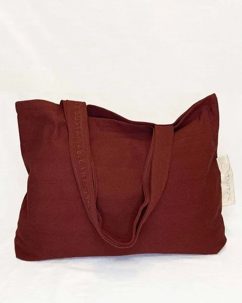 TINTOK TINTOK Rima Canvas Tasche 100 % Bio-Baumwolle GOTS-zertifiziert, Brandy brown, – Produktbild 3 von 4