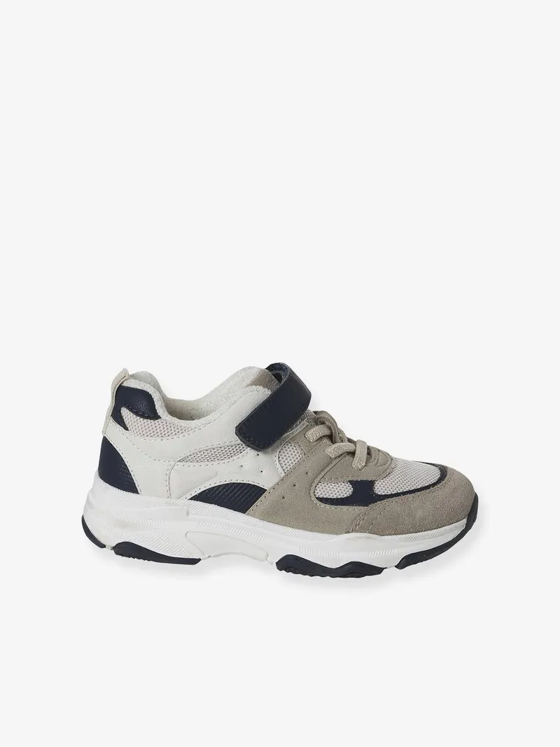 Vertbaudet Vertbaudet Kinder Sport-Sneakers mit Klett und Anziehtrick, Wollweiß, – Produktbild 2 von 4