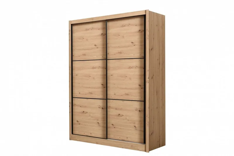Home affaire Schwebetürenschrank Navara Kleiderschrank Wäscheschrank in 3 Breiten, mit kompletter Innenausstattung, FSC®-zertifiziert, Beige, – Produktbild 1 von 4