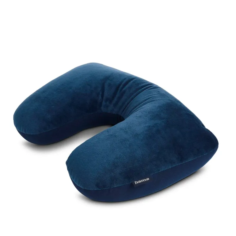 Hama Hama 2in1-Mikroperlen-Reisekissen, Nackenhörnchen, 35 x 25 cm, Dunkelblau, – Produktbild 4 von 4
