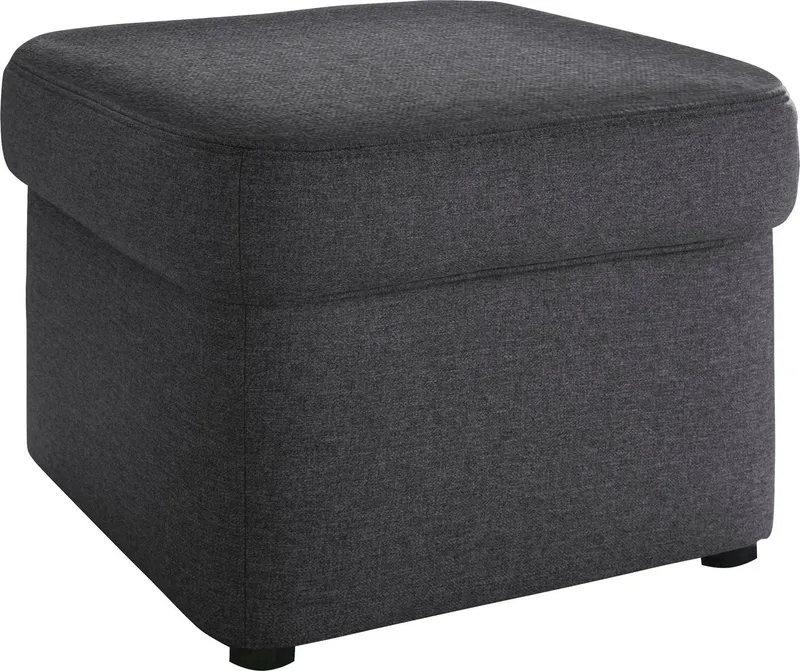 DOMO collection Polsterhocker SARAFINA 61x61 cm, hochwertig und komfortabel, Grau, – Produktbild 1 von 5