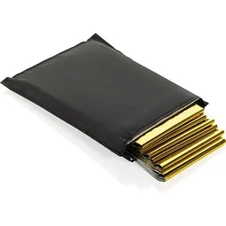 XD Collection Solra-Rettungsdecke in RCS-Tasche aus recyceltem RPET, schwarz, Schwarz, – Produktbild 1 von 1