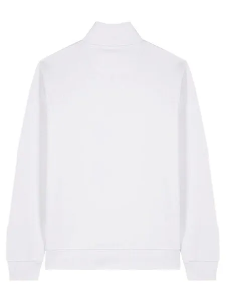 YTWOO YTWOO Basic Unisex Quater-Zip-Sweatshirt Nachhaltig, Weiß, – Produktbild 3 von 4