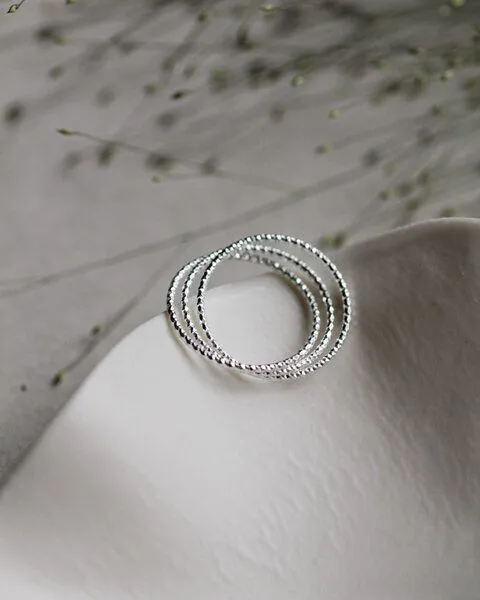 lille mus lille mus Ring 'Triple Glitzer' 925, Silber, – Produktbild 1 von 3