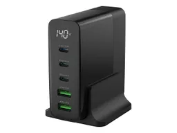 Ansmann Ansmann USB-Ladegerät "Desktop Charger DC5140PD" mit Display, 5 A, 140 W, 5 Ports, schwarz – Produktbild 1 von 1