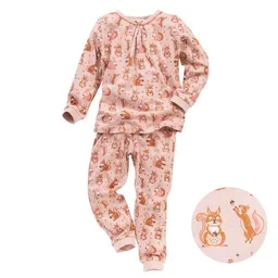 People Wear Organic People Wear Organic Pyjama "Eichhörnchen", Langarm-Schlafanzug, rosa/bedruckt, 100% Baumwolle (Bio) – Produktbild 1 von 1